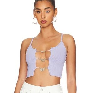 Superdown Jhene Butterfly Top in Lilac